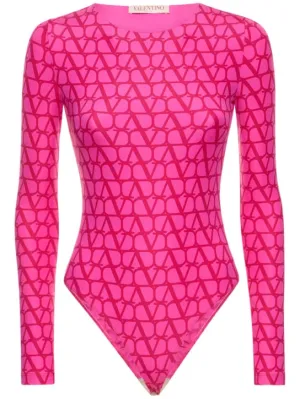 Valentino   Logo printed jersey bodysuit 