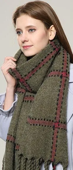 VIGROCK C22 Knit Wool Long Scarf for Women