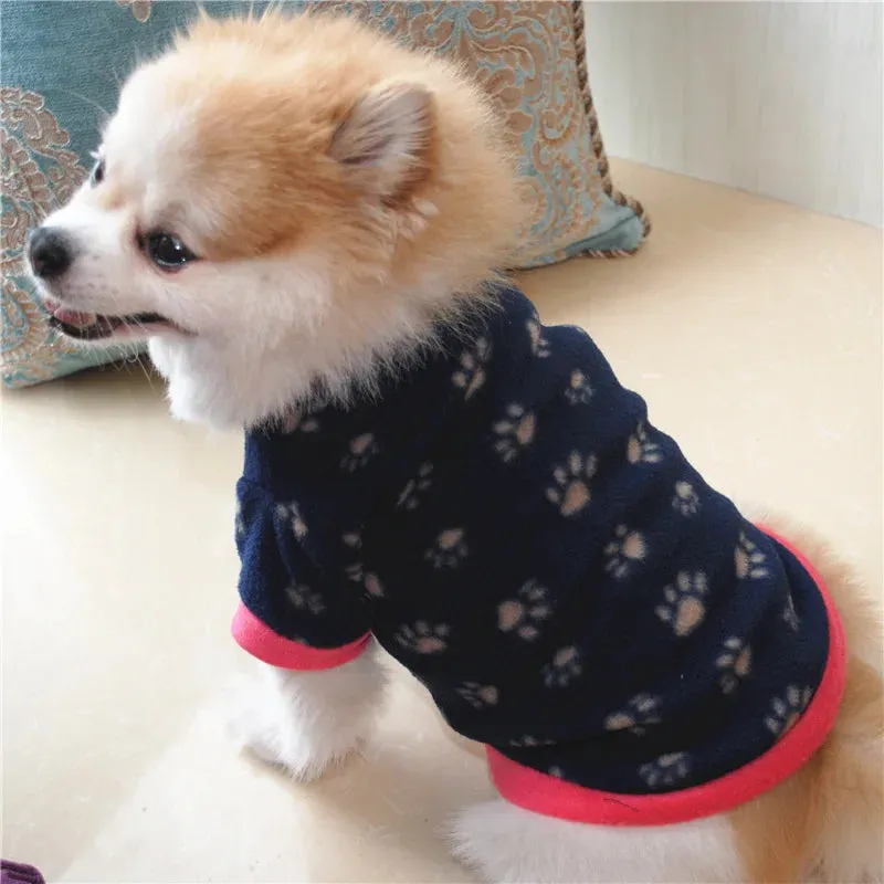 Warm Fleece Skull Print Dog Jacket - French Bulldog Pullover