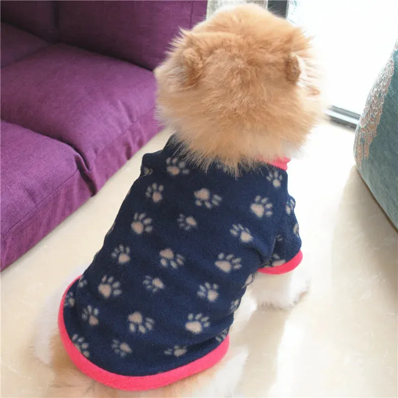 Warm Fleece Skull Print Dog Jacket - French Bulldog Pullover