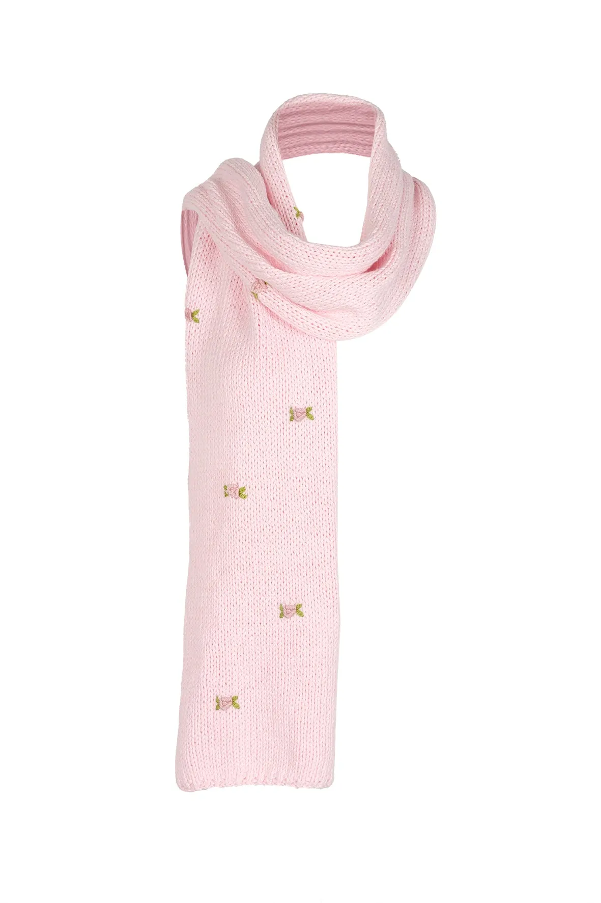 WINTER BLOOM PINK ROSE Cotton Scarf