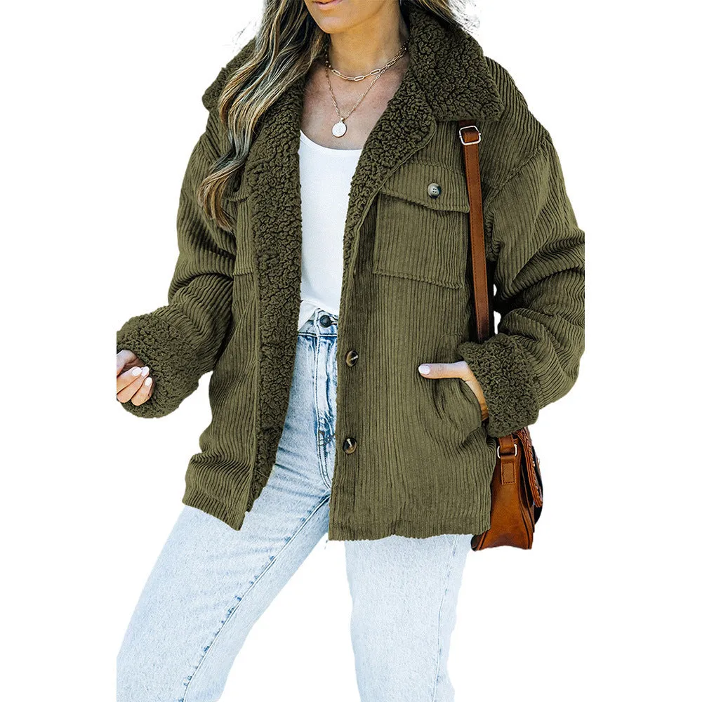 Women's   Fur Collar  Winter Retro Coat