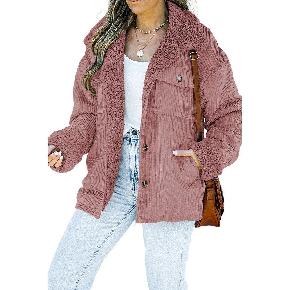 Women's   Fur Collar  Winter Retro Coat