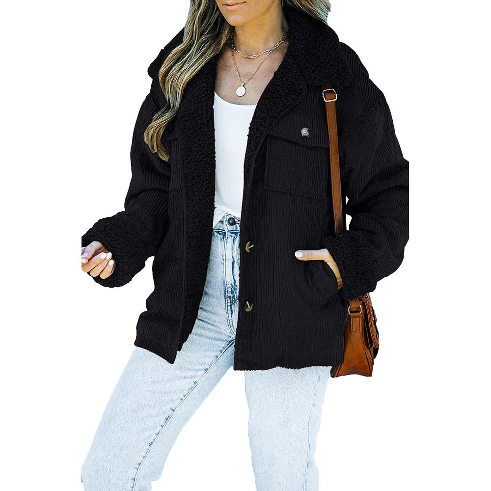 Women's   Fur Collar  Winter Retro Coat