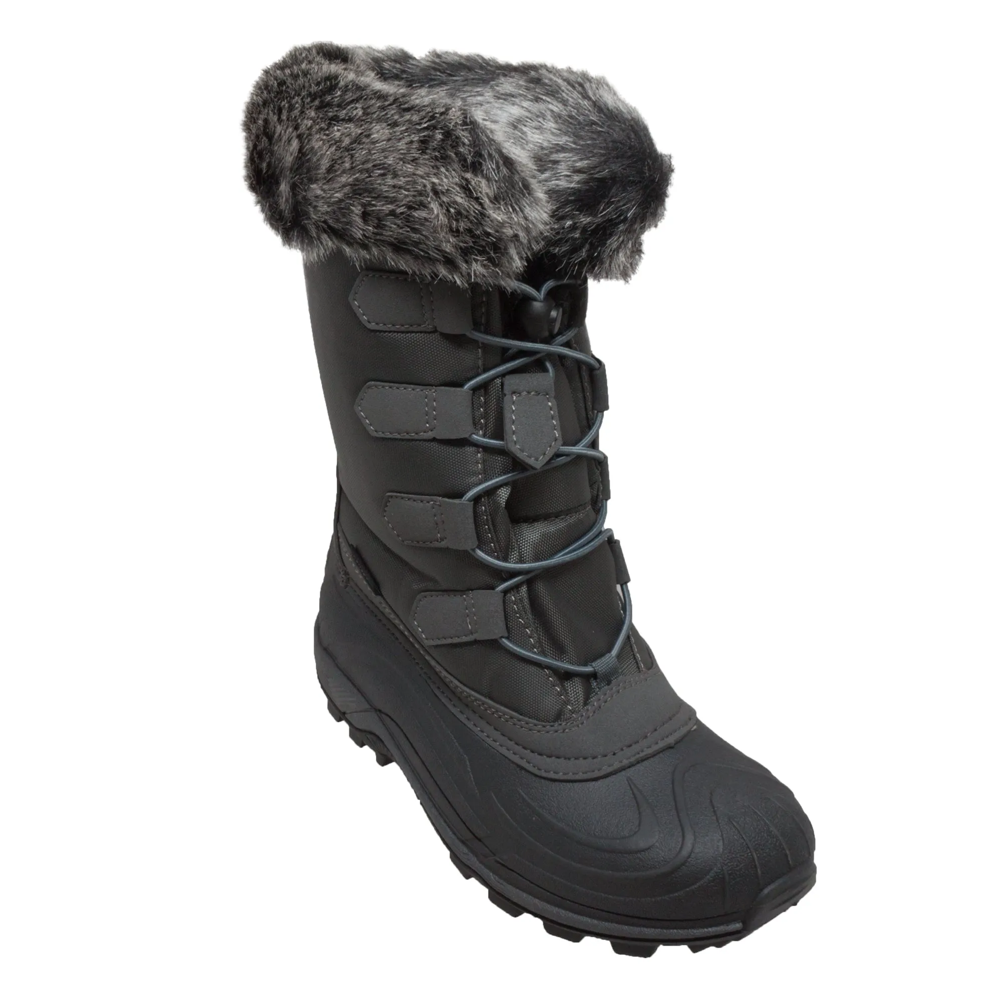 Women's Nylon Winter Boots Grey - 8780-GR