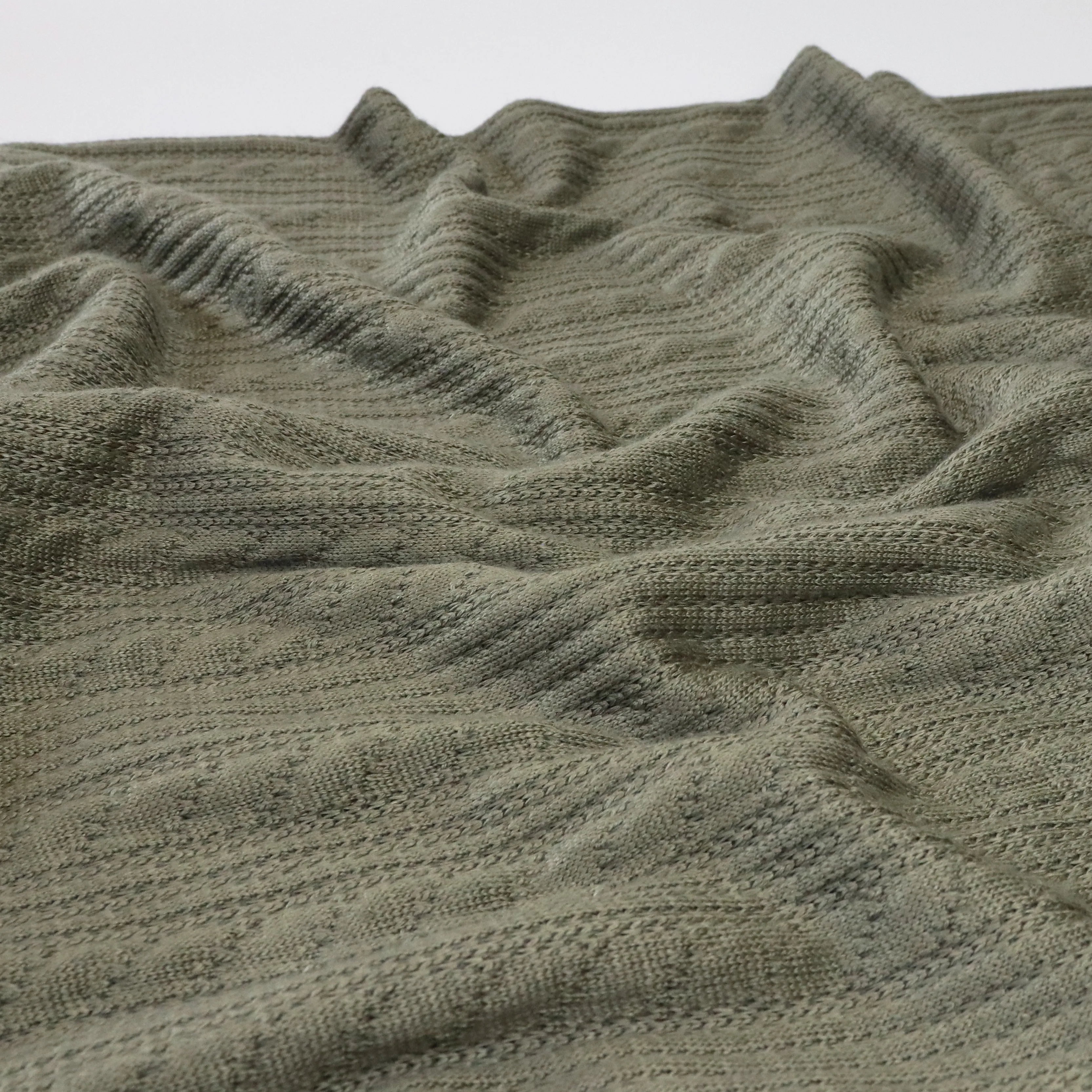 Yarn Dyed Cable Knit - Khaki