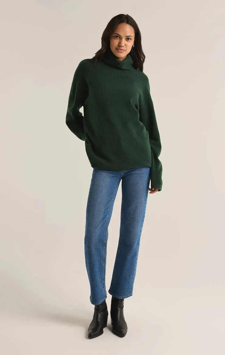 ZSU Green Richie Turtleneck Sweater